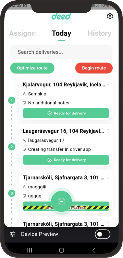 Old driver app dark mode